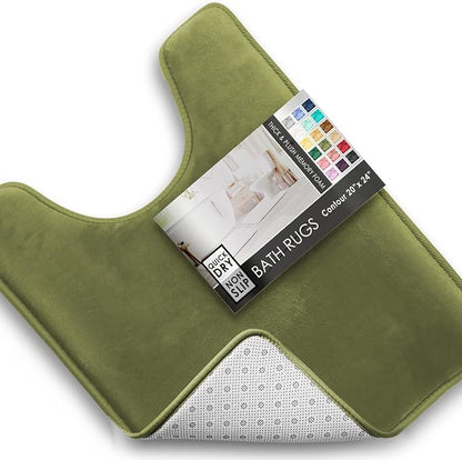 Clara Clark Bathroom Rugs, Velvet Memory Foam Bath Mat, Non-Slip, Machine Washable Bath Rugs - Dries Quickly, Ultra Soft Plush Bath Mats for Bathroom, 20 x 24, Sage Green