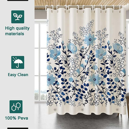 Shower Curtain Liner, 100% Waterproof Peva Shower Curtains with 3 Duty Heavy Bottom Magnets and 12 Rust Proof Grommets, 72x72 Weighted Shower Liner for Shower Stall, Bathtubs