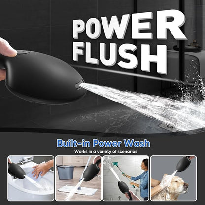Cobbe 9 Spray Modes Handheld Shower Head, Water-Saving, Matte Black | Power Rinse, 1-Click Pause & Flow Control, 6ft Stainless Steel Hose, Adjustable Brass Bracket