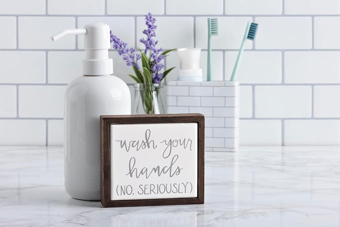 Primitives by Kathy Wash Your Hands (No, Seriously) Home Décor Sign