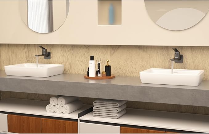 Modern Wall Mount Bathroom Faucet – Brushed Gunmetal Gray,Solid Brass Single Handle with Flip Aerator (2 Flow Modes), Rough-in Valve for Concealed Installation