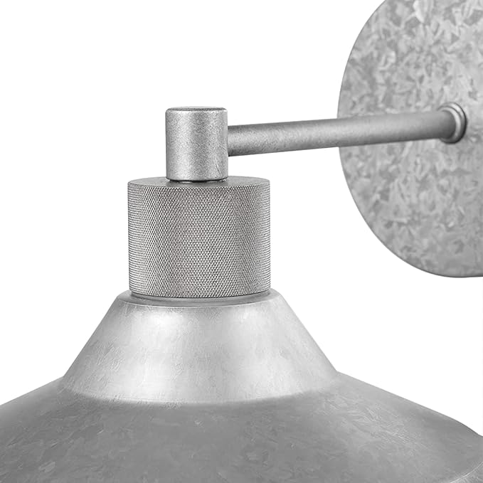 GLOBE Electric 44840 Sutton Outdoor/Indoor Wall Sconce, Galvanized Metal, Textured Socket Detail, Bulb Not Included