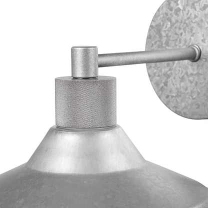 GLOBE Electric 44840 Sutton Outdoor/Indoor Wall Sconce, Galvanized Metal, Textured Socket Detail, Bulb Not Included