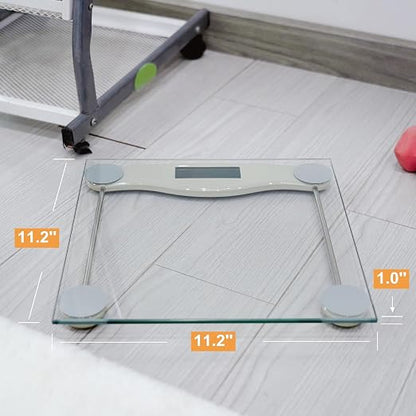 Bathroom Scale for Body Weight Digital Weighing Scale Grey | 0.2lb Steps, 330lb Capacity, Clear Screen, Step-On Technology, Accurate Electric Weight Loss Watcher, Included Battery, Gifts