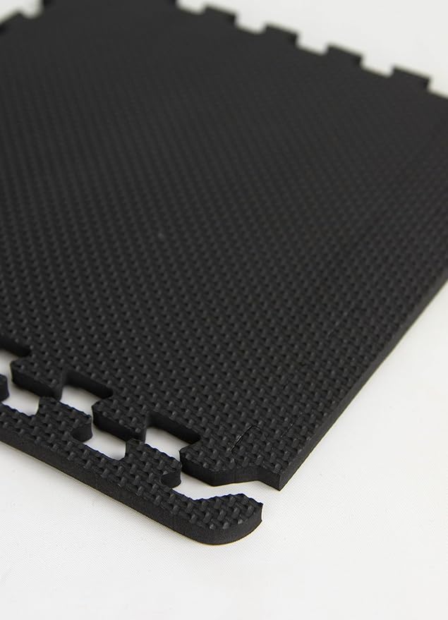 FloorPops Black Puzzle Interlocking Floor Tiles FPF 6361