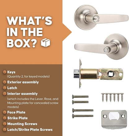 Copper Creek DL1240SS Daley Keyed Entry Door Lever, Satin Stainless