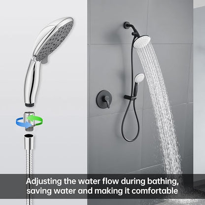 MAAYAYA 2-Pack Shower Flow Control Valve, Rotating Body, Chrome | MAAYAYA 2-pack chrome valves; rotate body to adjust flow; screw-mount; fits handheld showers & bidet sprayers; leak-free