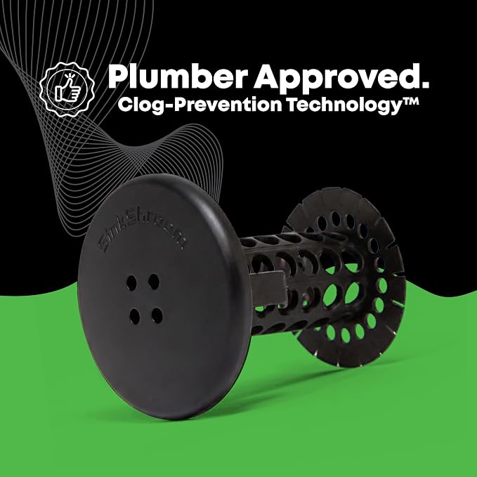 SinkShroom Hair Catcher, Matte Black Bathroom Sink Drain Protector, Hair Snare - Comes with 4 DrainShroom Toss Disposable Drain Snakes