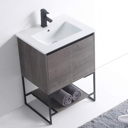 24 Inch Bathroom Vanity with Sink - Modern Knob Free Design, Elegant Space-Saving Solution for Your Bathroom - Durable, Bathroom Vanities for a Contemporary Look - Urbania Collection
