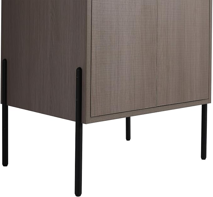 Crownpoint 24 Inch Bathroom Vanity with Sink, Black Sink, Gray Oak Finish, Full Assembly Required, Elegant Bathroom Vanities for Modern Homes