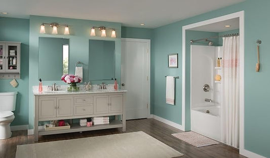 Moen Eva Brushed Nickel 3-Light Dual-Mount Bathroom Vanity Fixture, Bath Lighting with Frosted Glass, YB2863BN