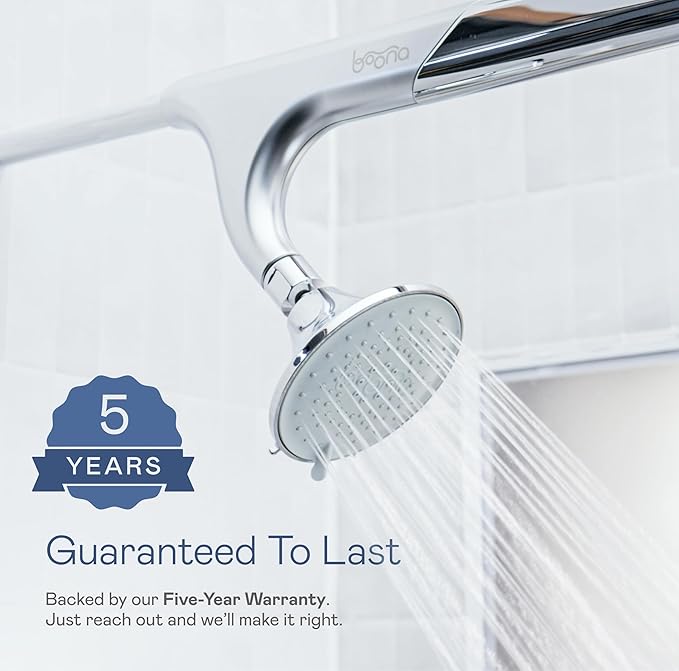 BOONA Original Tandem Shower as Seen on Shark Tank | Dual Shower Head for Couples | Max Water Pressure for Two | Easy Install (King Krome, One Showerhead)