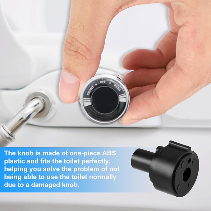 BOXOB 2pcs Replacement Knob for Brondell, Sturdy ABS Plastic Non Electric Bidet Knob Fitting, Black, 1.31 inches (L) x 0.47 inches (W)