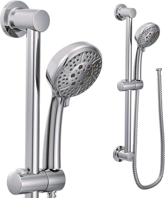 Moen Chrome Eco-Performance 4-Spray Pattern Handheld Showerhead with 69 Long Hose and 30-Inch Slide Bar, 3669EP