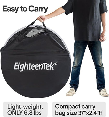 EighteenTek® Shower Tent Changing Room 2 Rooms Outdoor Pop Up Camping Portable Privacy Dressing Shelter 83"x43"x80"H