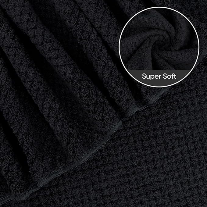 HOMEXCEL Bath Sheets 2PK, 35x70 in, Absorbent&Soft, Extra Large Bath Towel | Lightweight and Quick Drying Microfiber Towels for Bathroom, Yoga, SPA, Fitness, Black