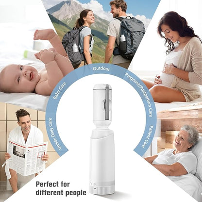 Upgrade SPACEREST Portable Bidet for Travel with 360ml Bottle, No Noise & Waterproof Handheld Sprayer, Rechargeable Electric Portable Bidet for Women & Men, Personal Hygiene & Postpartum Care