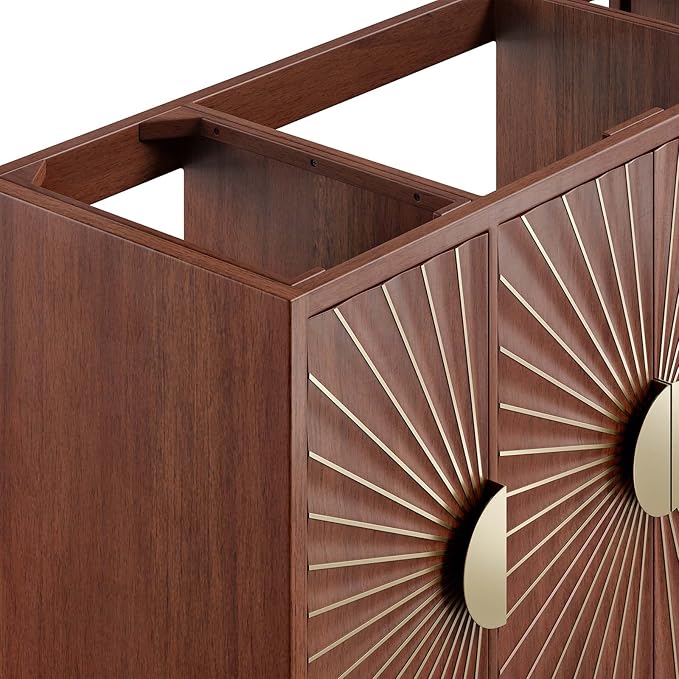Modway Daylight Bathroom Vanity Cabinet Basin Not Included, 48" Single Sink Compatible, Walnut