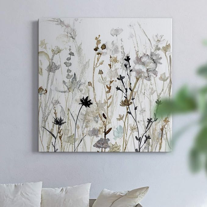 Renditions Gallery Wildflower Mist Wall Art, Premium Gallery Wrapped Canvas Decor, Ready to Hang, 24 in H x 24 in W, Made in America Print (AZS-WC15-19227-R-2424-MK)