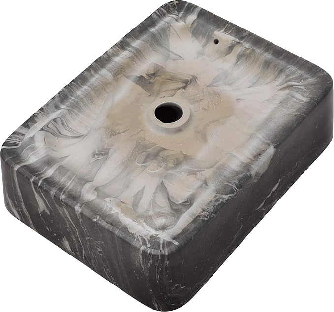 Lordear 19"x15" Rectangular Vessel Sink – Modern Above Counter Bathroom Sink Marble Porcelain Ceramic Vanity Art Basin
