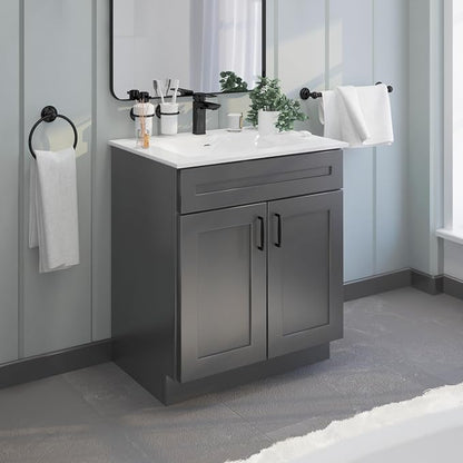 Grey Shaker Sink Base Bathroom Vanity 24"/30"/36" Width (30" Width)