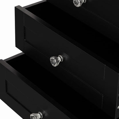 Basicwise Freestanding Storage Cabinet with Shelves Drawers & Door Linen Tower Organizer for Towels Toiletries and Essentials Floor Standing Cupboard for Bathroom Bedroom or Laundry Room, Black