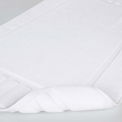 Superior 100% Cotton Bathmat Set, Bath Mats, Bathroom Decor, Shower, Bathtub Essentials, Home Accessories, Washable Rug, No Backing, Heavyweight, Leo Collection, Set of 2, 22" x 35", White