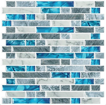 STICKGOO 10-Sheet Peel and Stick Backsplash Tiles Blue, Self Adhesive Kitchen Backsplash in Sapphire (Thicker Design)