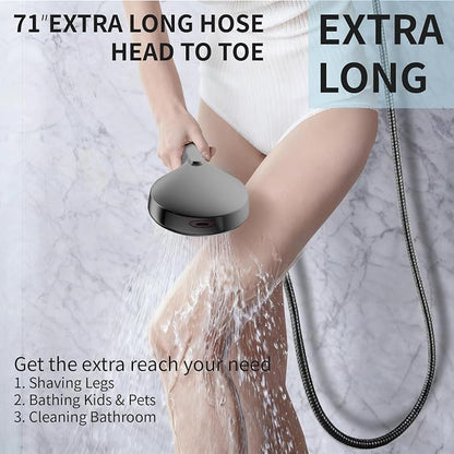 Handheld Shower Head High Pressure, 9-Mode with Power Wash, Matte Black | 71 Inch Kink-Free Hose, Adjustable Bracket, Patented Push-Slide Control, Leakproof for Low Water Pressure