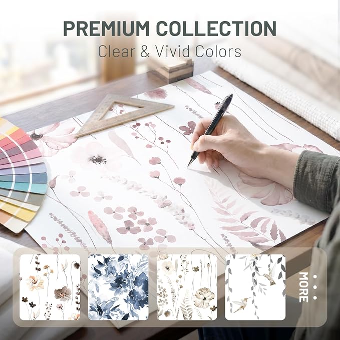 No Hook Floral Shower Curtain with Liner, Burgundy, 71x74 | Snap in Liner, 3 in 1, Water Repellent, Easy Install, Machine Washable, Hotel Style for Bathroom, Watercolor Pattern