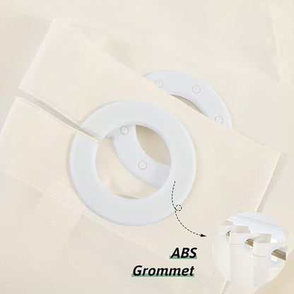 Beige Shower Curtain No Hooks Needed,Polyester Fabric Long Shower Curtain Liner 78 Length with 10 Plastic Split Grommets,Machine Washable & Waterproof Bathroom Curtains with Hotel Style,78x78 Inch