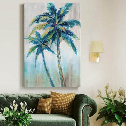Renditions Gallery Canvas Nature Wall Art Home Decorations Paintings Colorful Palm Trees Abstract Canvas Wall Hanging Artwork Prints for Living Room Office Home Kitchen - 8"x12" LT02