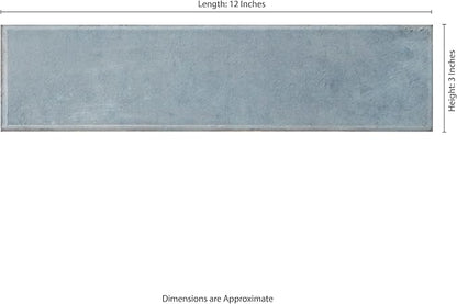 MSI Renzo Denim 3 Inch x 12 Inch Glossy Ceramic Subway Tile for Bathroom, Kitchen Backsplash, Accent Wall, and Shower