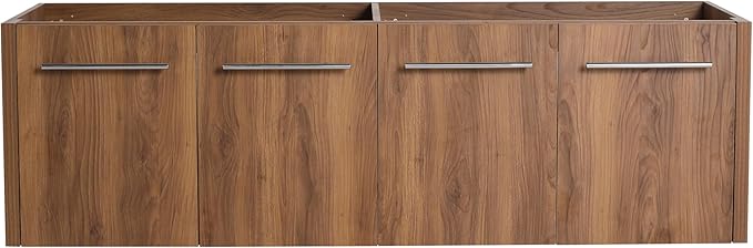 60 Inch Floating Bathroom Vanity,60" Bathroom Vanity Without Sink,Modern Bathroom Vanity Cabinet,Brown Wall Mounted Cabinet(Sink Basin Not Included)