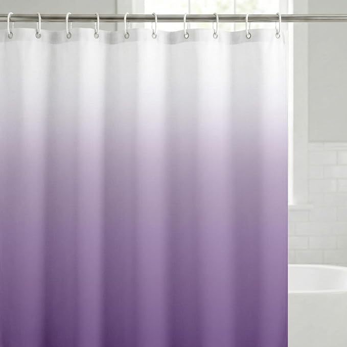 Americanflat 71x74 Purple Ombre Shower Curtain - Water-Resistant Long Shower Curtain with Durable Grommets and 12 Hooks - 100% Polyester