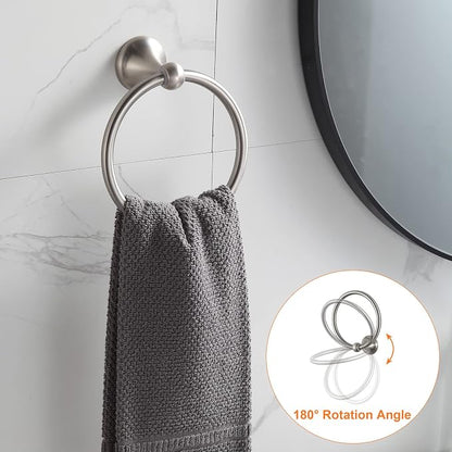 BGL Bathroom Hardware Set Brushed Nickel Adjustable Expandable Bath Towel Bars Bathroom Accessory Set Towel Racks 8-Pieces Wall Mount