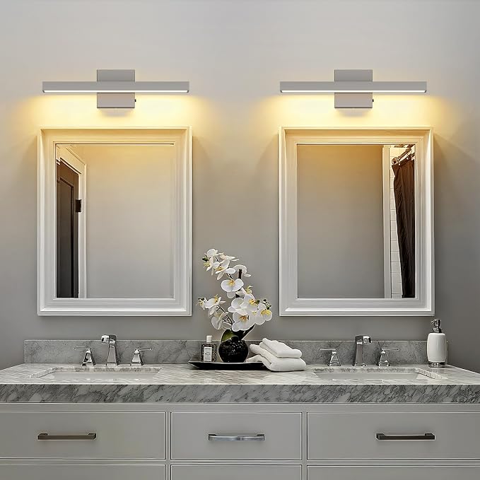 Modern Brushed Nickel Vanity Light 5CCT Dimmable Bathroom Wall Light | Vanity Light for Bathroom Over Mirror 16.53 inch Bath Vanity Lights Bar
