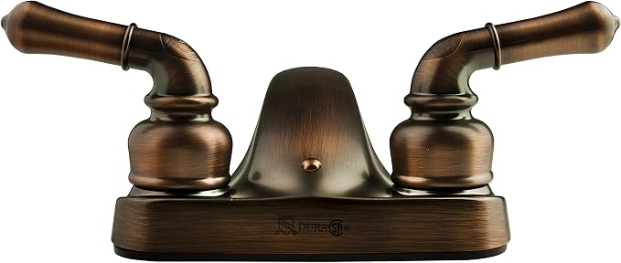 Dura Faucet DF-PL700C-ORB RV Two Handle Bathroom Faucet (Oil Rubbed Bronze) | RV two handle bathroom sink faucet for campers, trailers, and motorhomes.