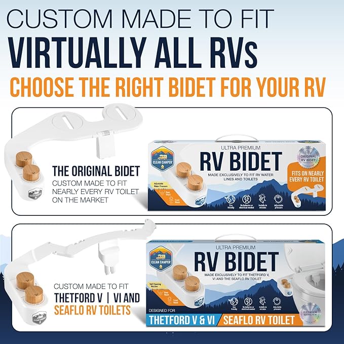 The Original RV Bidet Self-Cleaning Dual Nozzles | Non-Electric, Reversible Design | Easy Installation, RV Waterline Compatible | Adjustable Gentle Water Pressure | Eco-Friendly