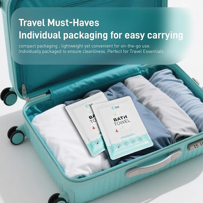 Disposable Bath Towels XXL,Thick Beach Towels for Travel 30"X60" | Extra Large Camping Towels for Hotel,Quick Dry Absorbent Shower Tissue for Body Gym Beach Swimming Spa (20 Count) Travel Pack