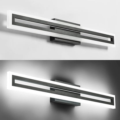 SOLFART Bathroom Vanity Light Fixtures Vanity Lights for Mirror Bathroom Lighting Black Led Light 6000K