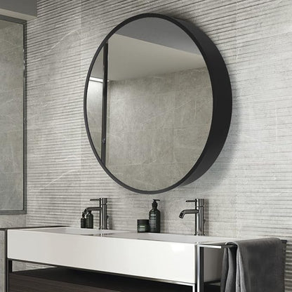 Movo Round Bathroom Mirror Cabinet, Circular Medicine Cabinet, Wall Surface Mounted Storage Cabinet