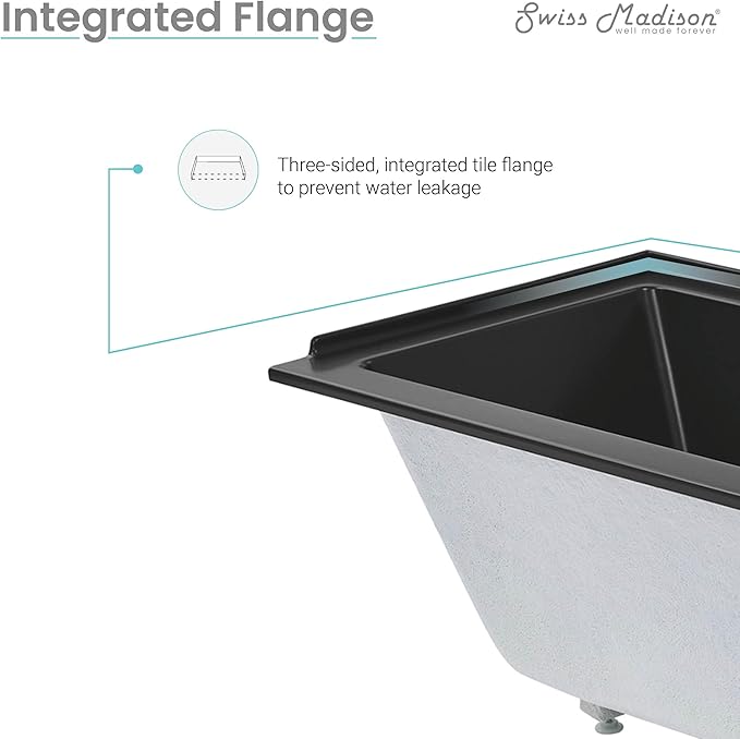 Swiss Madison Voltaire 60" x 30" Left-Hand Drain Alcove Bathtub in Matte Black