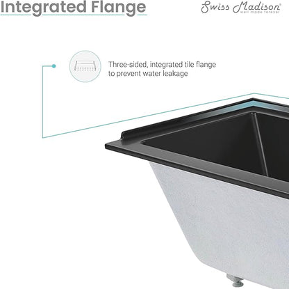 Swiss Madison Voltaire 60" x 30" Left-Hand Drain Alcove Bathtub in Matte Black