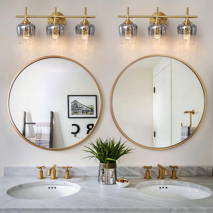 foucasal 3-Light LED Vanity Light for Bathroom, Dimmable 2700K-6000K | Bathroom Vanity Light Fixtures Over Mirror, Modern LED Lighting Fixtures for Living Rooms, Hallways, Bedroom