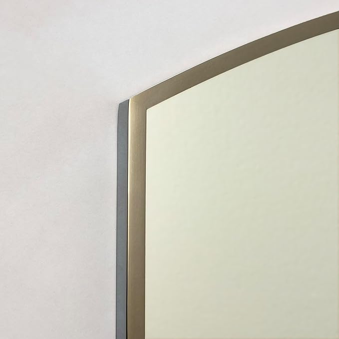 Fox Hollow Furnishings 20x30 Harper Crescent Metal Framed Rectangle Recessed Bathroom Medicine Cabinet, Arced Mirror, 14x18 in-Wall Opening, Adjustable Glass Shelves, Magnet Close, Chrome