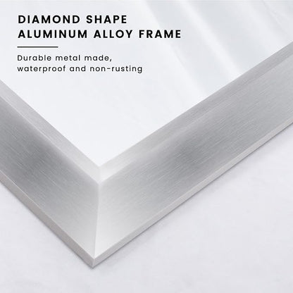 Bathroom Mirror for Wall, 28x32 Inch (Brushed Silver) | HD Reflection, Tempered Glass, Thick Metal Framed Rectangle Mirrors for Over Sink, Bedroom, Living Room, Entryway, Anti-Rust.
