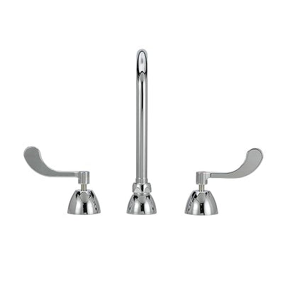 Zurn Z831B4-XL AquaSpec Widespread Gooseneck Faucet, 5 3/8" Spout, 2.2 GPM Pressure-Compensating Aerator, 4" Wrist Blade Handles, Chrome