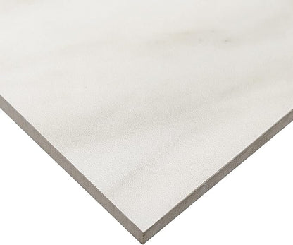 Daltile Perpetuo 24" x 24" Marble Look Porcelain Floor Tile in Polished Timeless White for Kitchen, Bathroom, Living Room Floors | (4 PC Per Carton) (15.2 SQFT Per Carton)