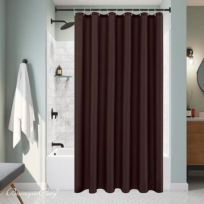 Fabric Shower Curtain Liner 72"W x 84"L-Brown Extra Long Shower Liners | Hotel Quality Water Resistant Machine Washable Shower Liner-Cloth Polyester Light Weight High Ceilings Bathroom Curtain Liner